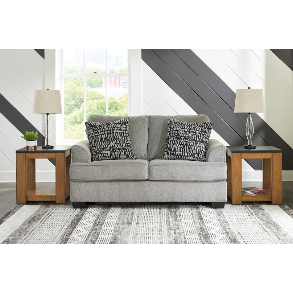 deakin living room gray st loveseat   