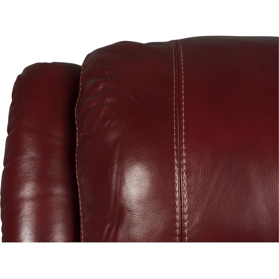 delia living room red mt leather recliner p   