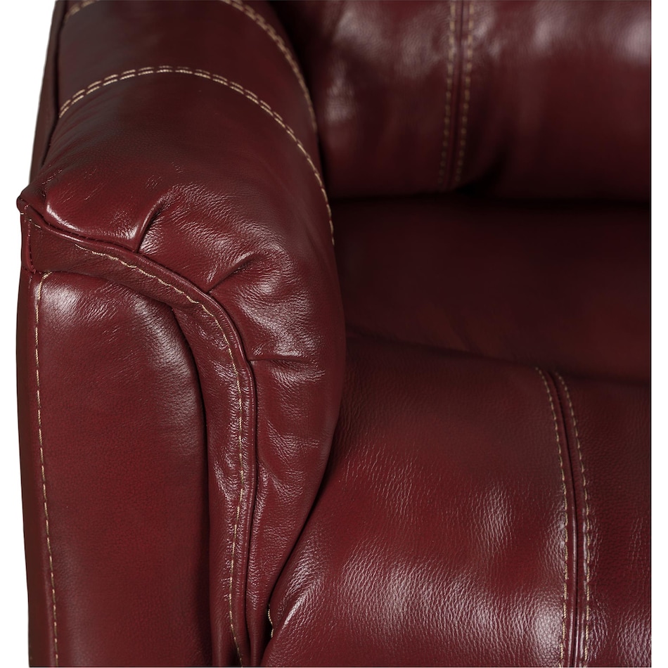 delia living room red mt leather recliner p   