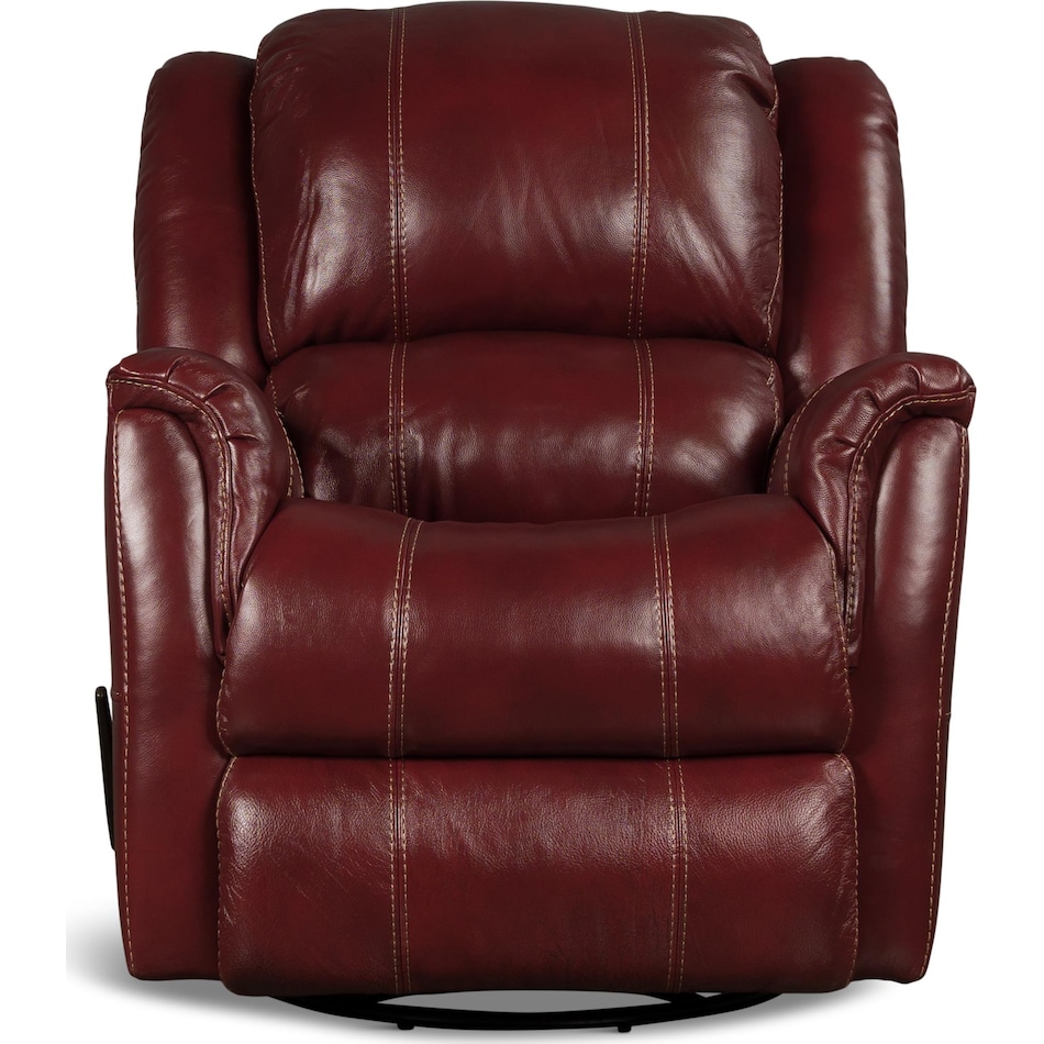 delia living room red mt leather recliner p   