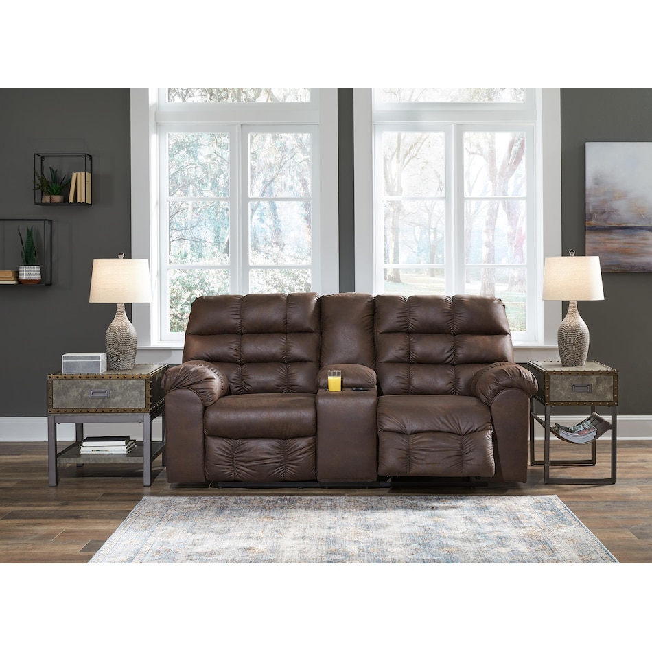 derwin living room dark brown   