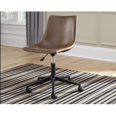 Brown Swivel Home Office Desk Chair