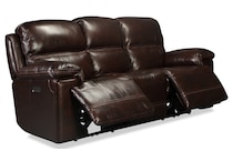 diego dark brown power reclining sofa   