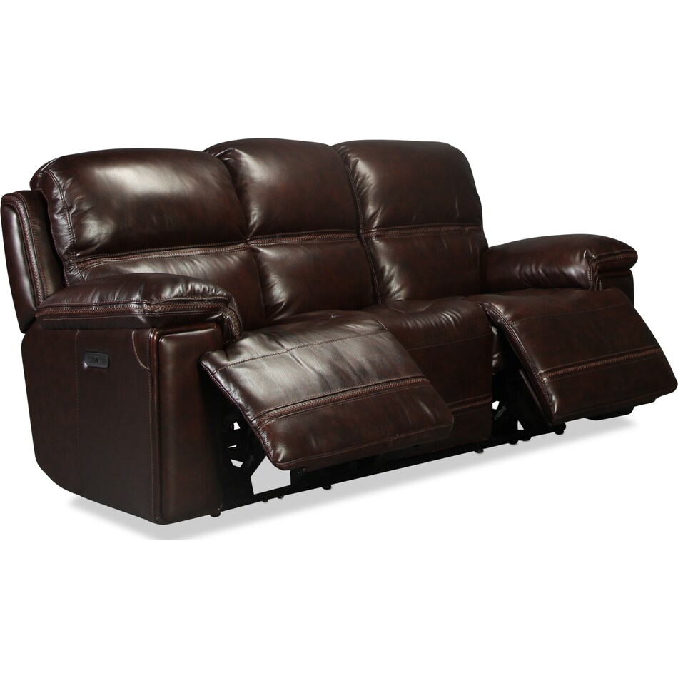 diego dark brown power reclining sofa   