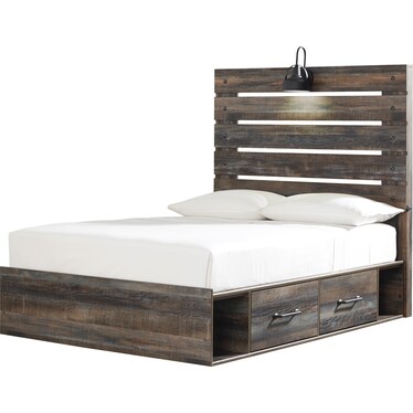 Drystan Full Panel Bed with 1 Side Storage
