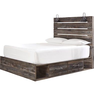 Drystan King Panel Bed With 1 Side Storage