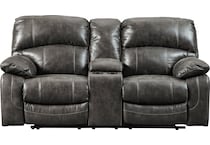 dunwell gray power console loveseat   
