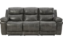 edmar charcoal living room gray st stationary leather sofa u  