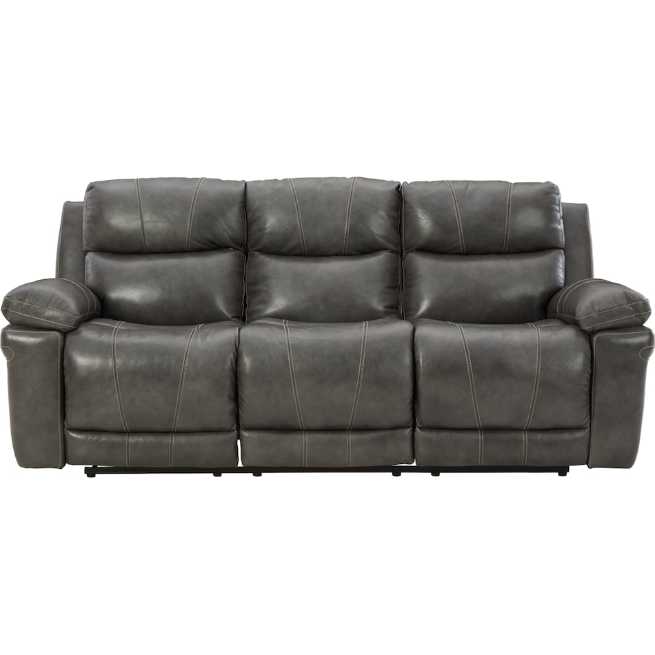 edmar charcoal living room gray st stationary leather sofa u  