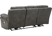 edmar charcoal living room gray st stationary leather sofa u  