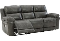 edmar gray power reclining sofa u  