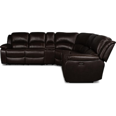 Edward Leather 6-Piece Power Reclining Sectional