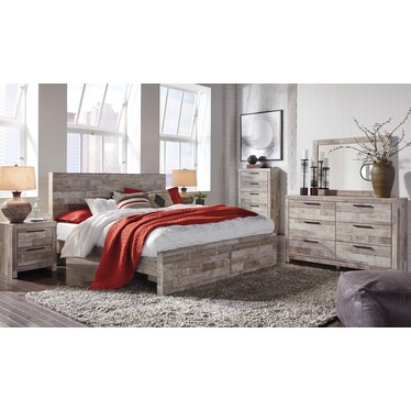 Effie King Panel Bed with 2 Storage Drawers