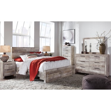 Effie Queen Panel Bed with 2 Storage Drawers