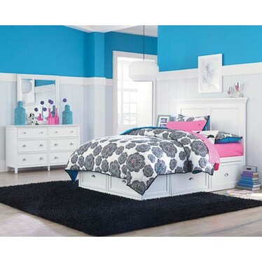 Ellsworth 3-Piece Twin Bedroom Set with 1 Storage Unit - White