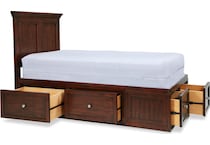 ellsworth youth brown full bed w   storage unit p  