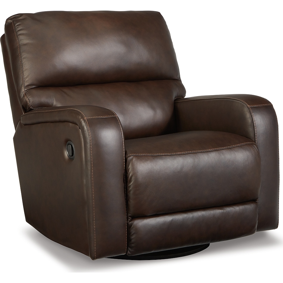 emberla living room dark brown mt leather recliner manual u  