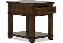 emerson occasional farmhouse timber end table   