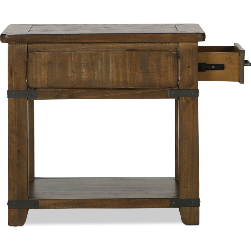 emerson occasional farmhouse timber oc end chairside table   