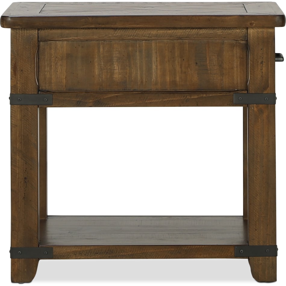 emerson occasional farmhouse timber oc end chairside table   