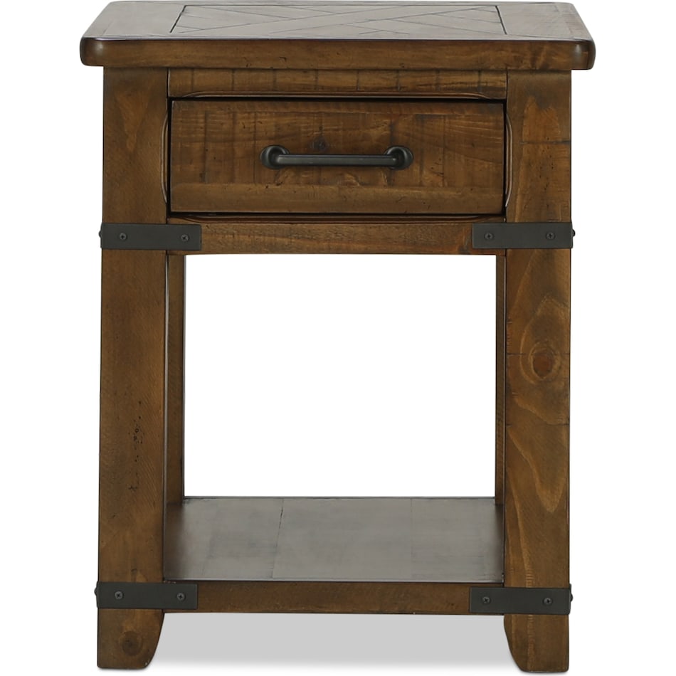 emerson occasional farmhouse timber oc end chairside table   