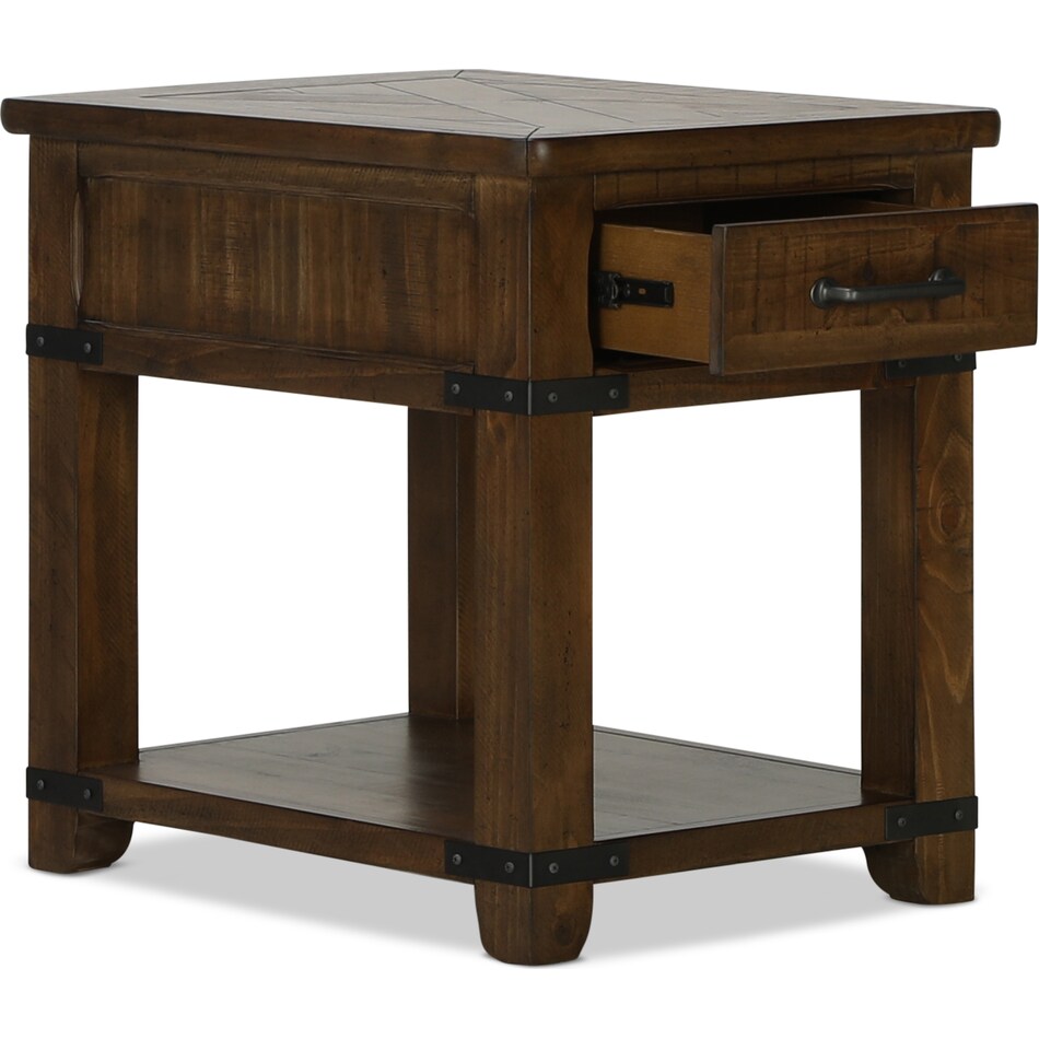 emerson occasional farmhouse timber oc end chairside table   