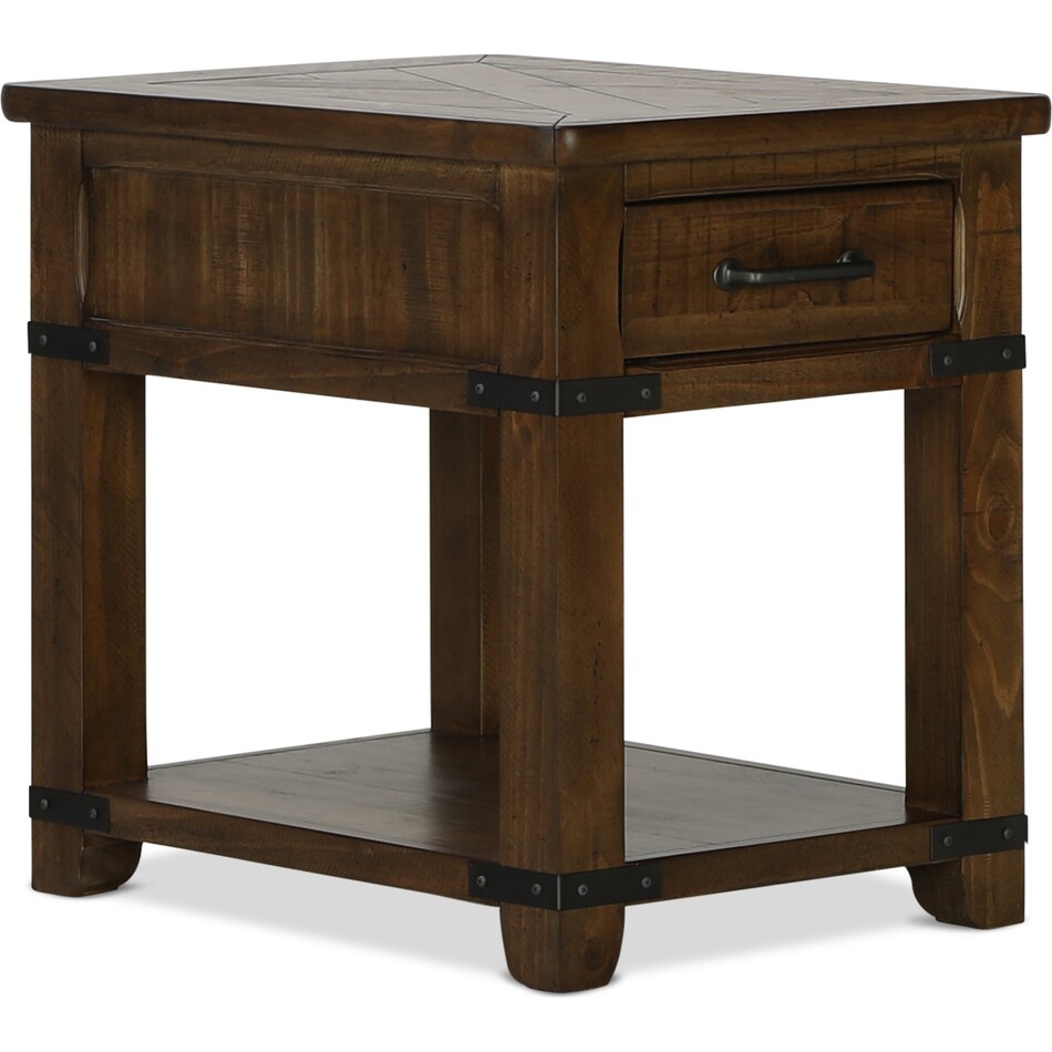 emerson occasional farmhouse timber oc end chairside table   