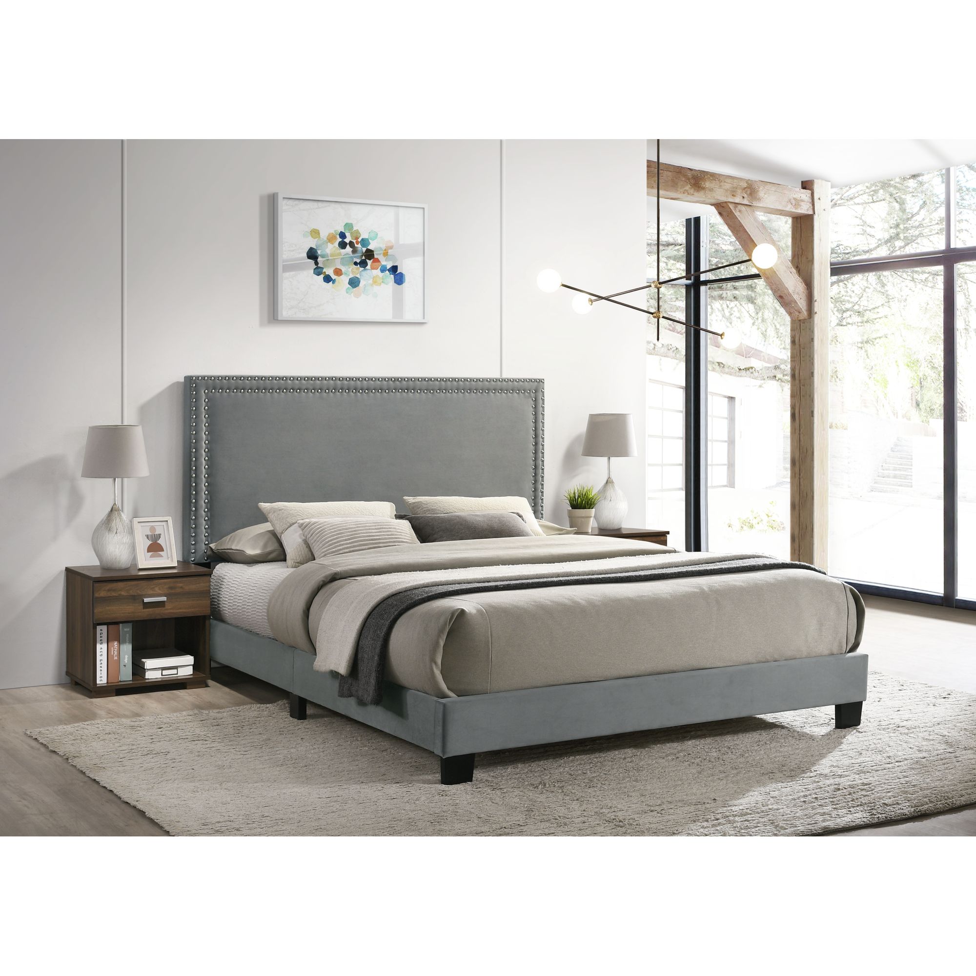 Clearance Eva Grey Queen Size Bed – Affordable Furniture Source