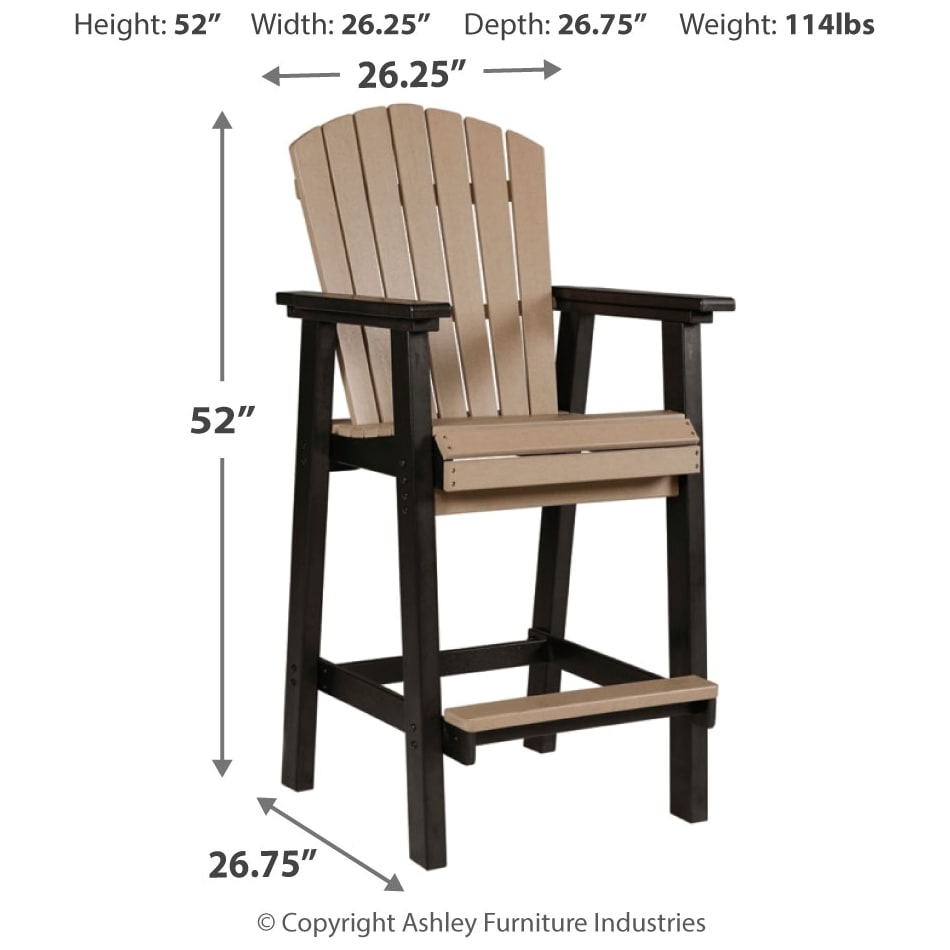 fairen trail bar height outdoor dimension schematic p   