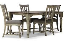 farmhouse dining distressed white  pc dining room rm  