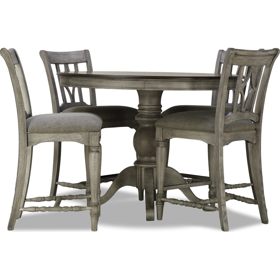 farmhouse dining distressed white  piece dining set rm  