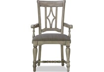 farmhouse dining distressed white arm chair   