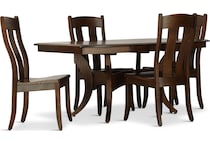 fort knox brown  piece dining room set rm  