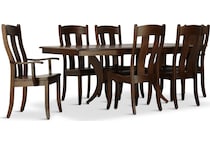 fort knox brown  piece dining room set rm  
