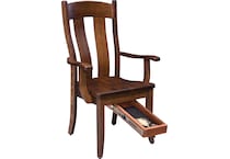 fort knox brown arm chair with drawer   