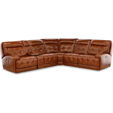 Fresco 6-Piece Leather Power Reclining Sectional