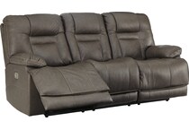 garrison gray power reclining sofa   