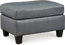 genoa living room steel gray st stationary leather ottoman   