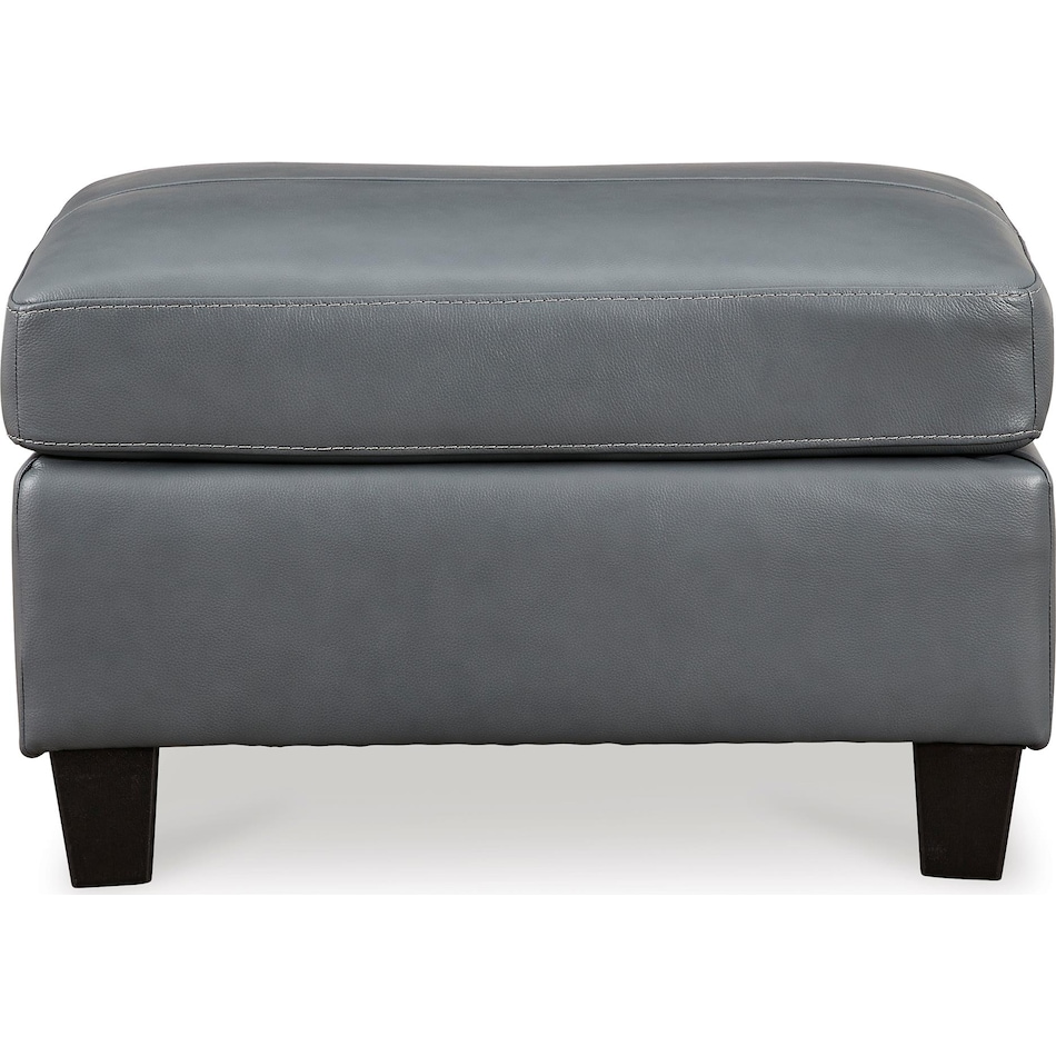 genoa living room steel gray st stationary leather ottoman   