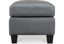 genoa living room steel gray st stationary leather ottoman   