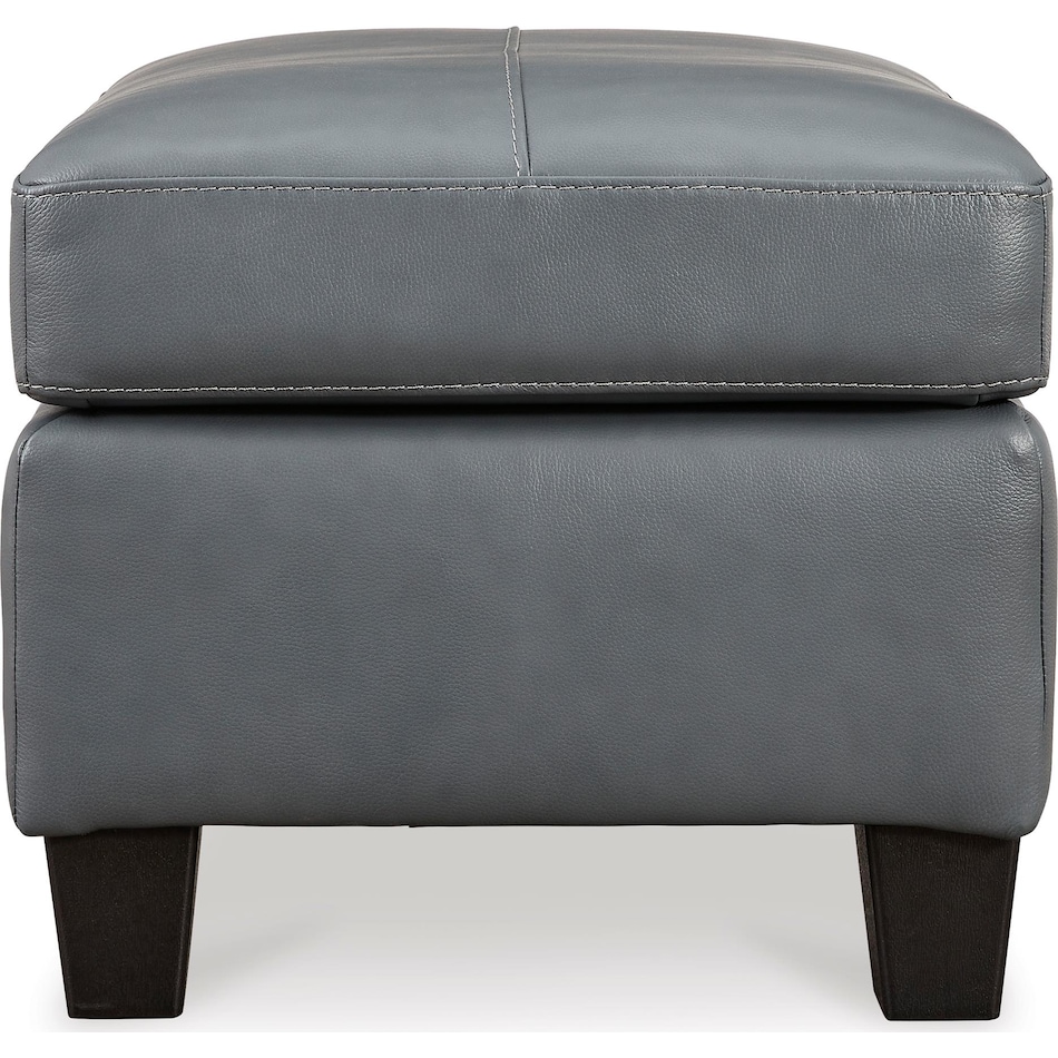 genoa living room steel gray st stationary leather ottoman   