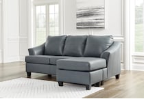 genoa living room steel gray st stationary leather sofa   