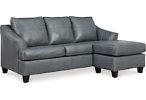 genoa living room steel gray st stationary leather sofa   