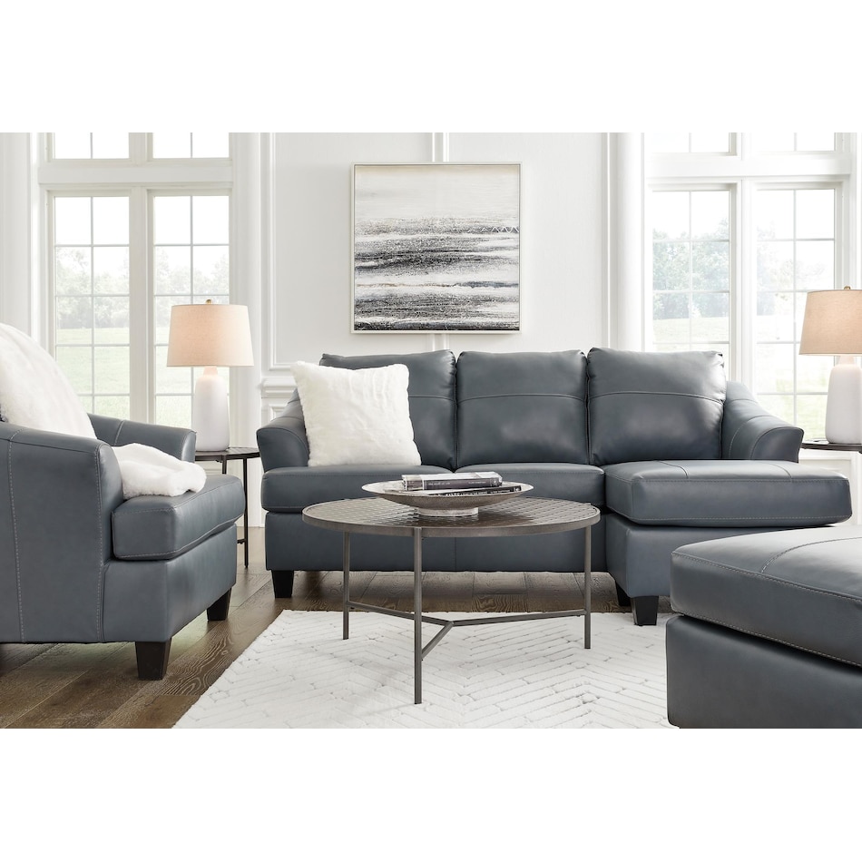 genoa living room steel gray st stationary leather sofa   