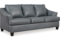 genoa living room steel gray st stationary leather sofa   