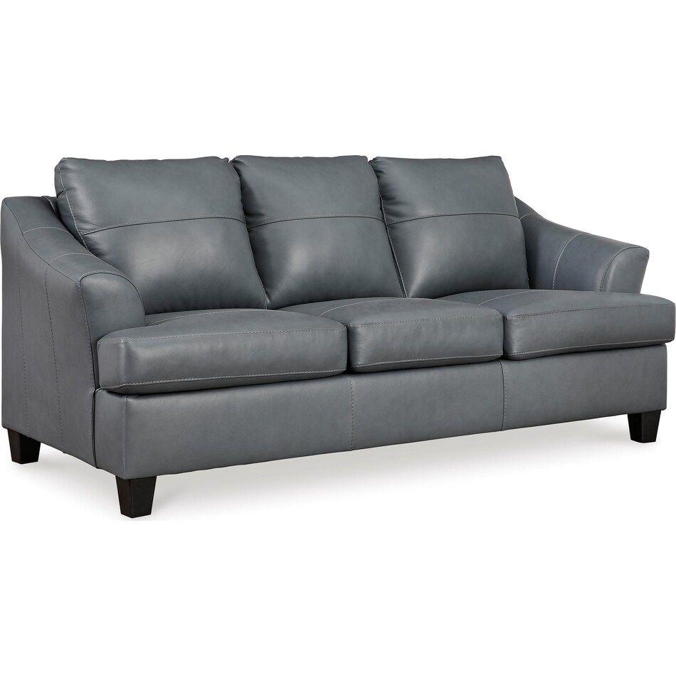 genoa living room steel gray st stationary leather sofa   