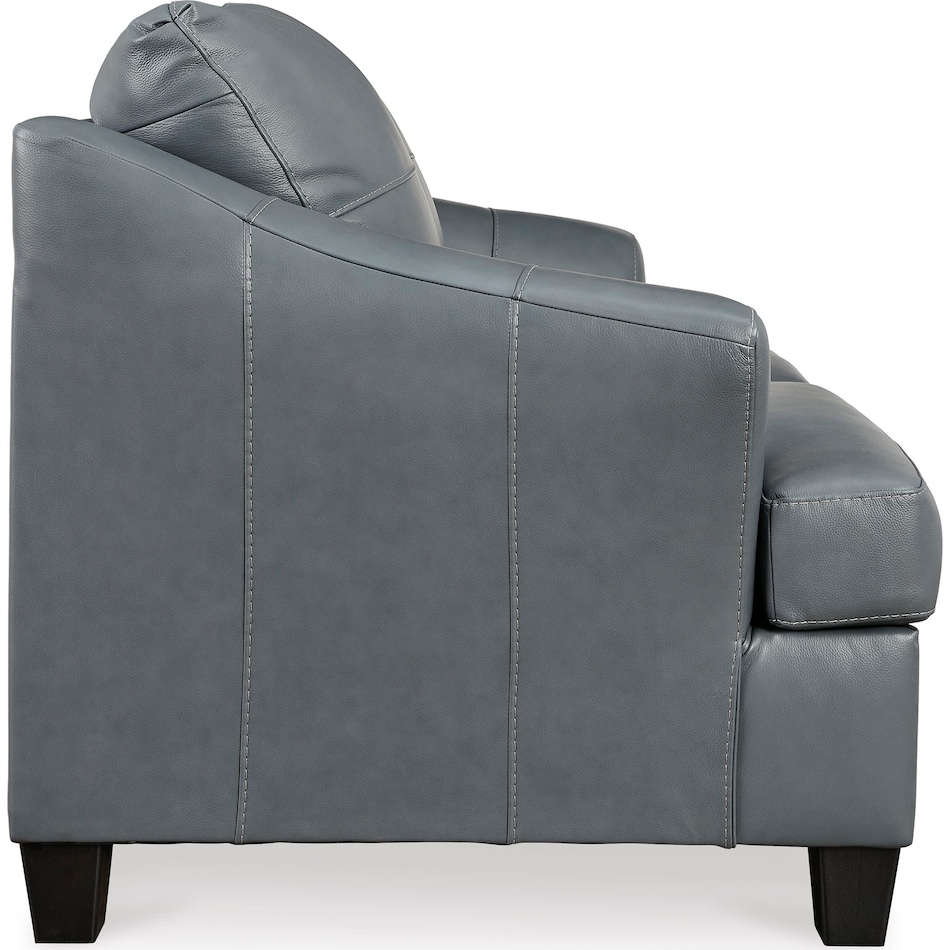 genoa living room steel gray st stationary leather loveseat   