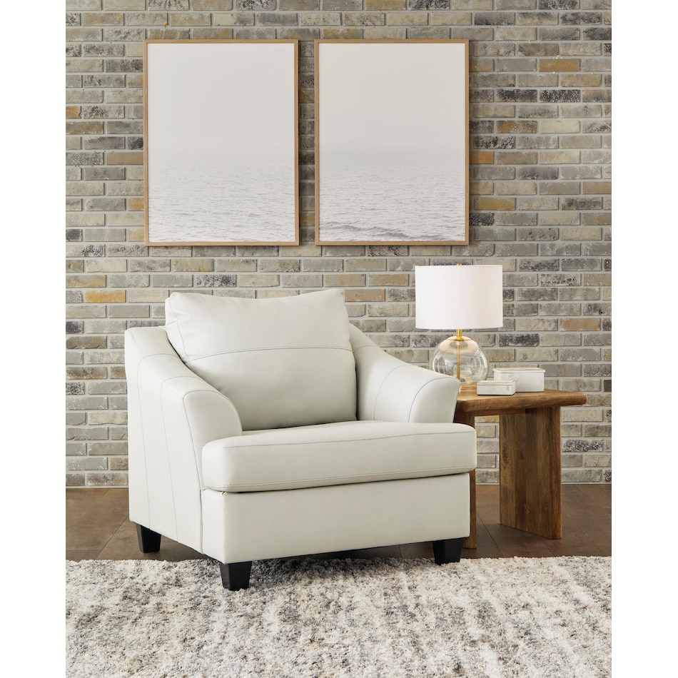 genoa living room white st stationary leather chair   