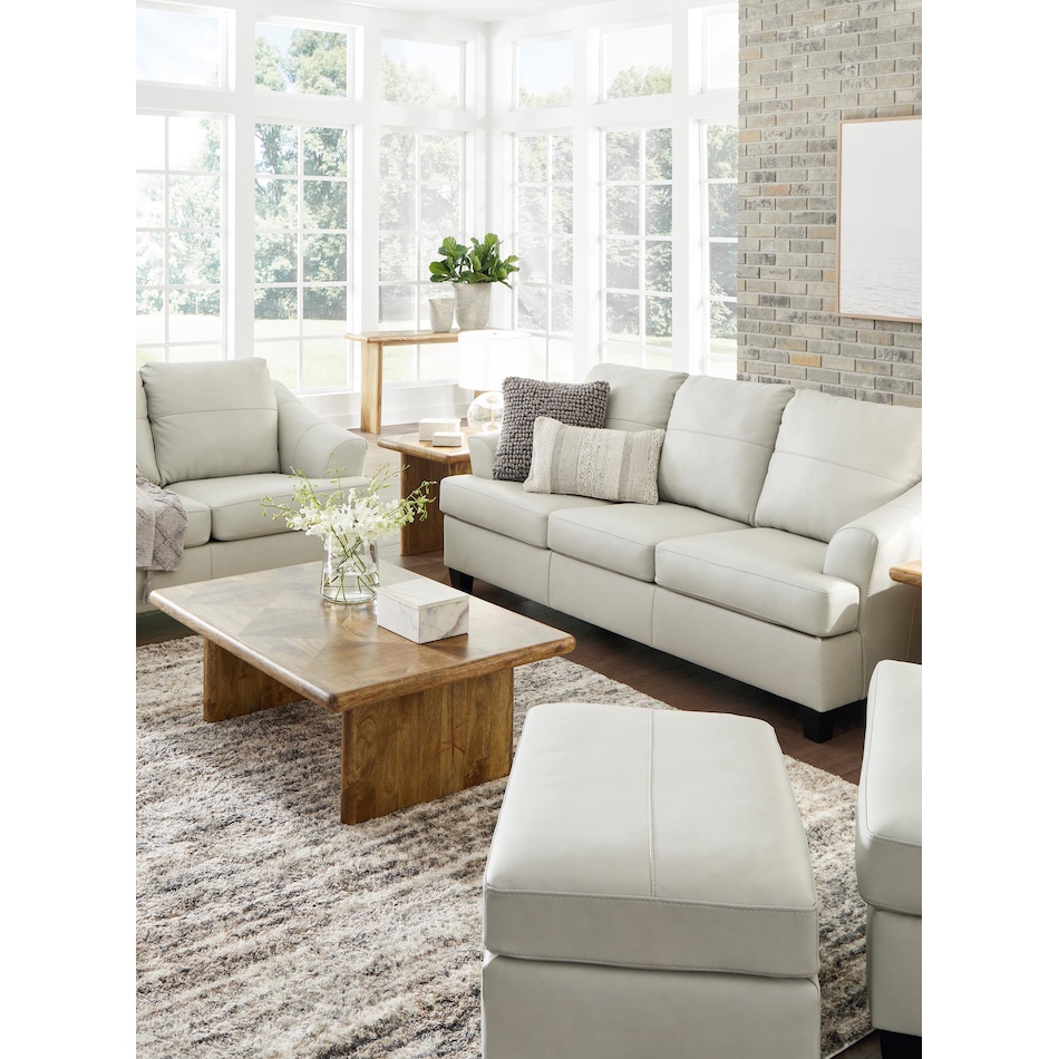 genoa living room white st stationary leather sofa   