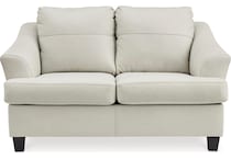 genoa living room white st stationary leather loveseat   